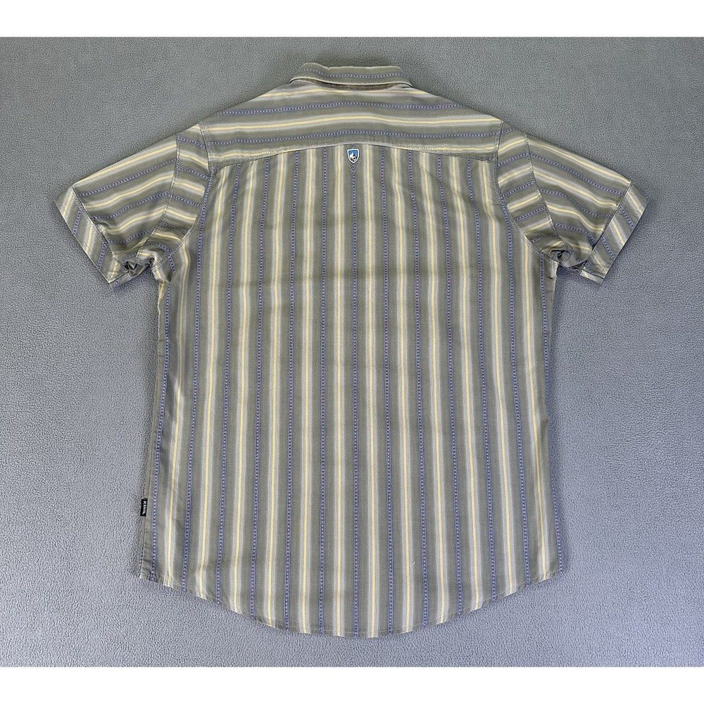 Kuhl Shirt Mens Small Green Suncel Aztec Stripe Minimalist Outdoor Performance - Picture 3 of 8